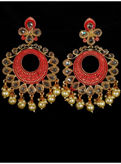 Reverse Ad Earrings With Meenakari Work